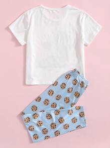 Tween Girl Cartoon Graphic PJ Set - Multicolor - View 2