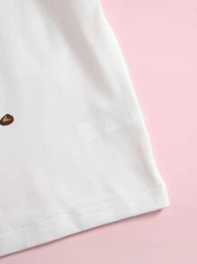 Tween Girl Cartoon Graphic PJ Set - Multicolor - View 4