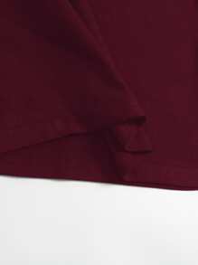 SHEIN Unity 字母圖案小圓領T恤 - 紅色 - 查看 4