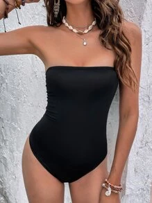 SHEIN BAE Body tubo unicolor - Negro - Ver 1