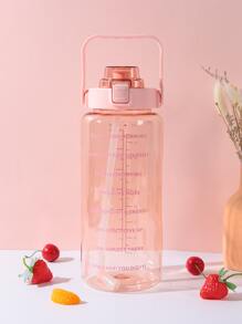 1 pieza Botella de agua con estampado de slogan - Rosa - Ver 1