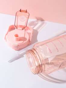 1 pieza Botella de agua con estampado de slogan - Rosa - Ver 4