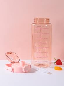 1 pieza Botella de agua con estampado de slogan - Rosa - Ver 5