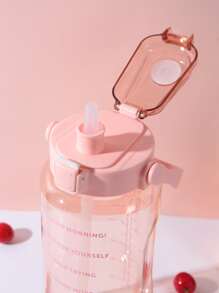 1 pieza Botella de agua con estampado de slogan - Rosa - Ver 7