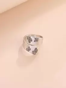 Cactus Engraved Wrap Ring