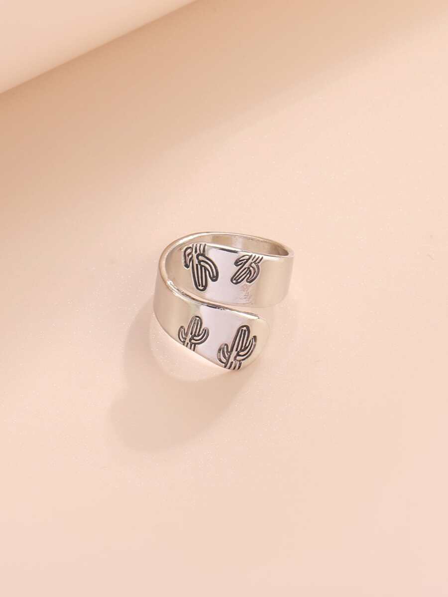 Cactus Engraved Wrap Ring