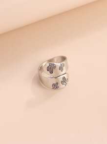 Cactus Engraved Wrap Ring