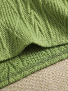 SHEIN Teen Girl Casual Lapel Tight Knitted T-Shirt Suitable For Summer - Lime Green - View 4