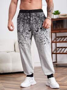 Manfinity Quần thể thao Nam Dây kéo Túi Đồ họa - Màu Xám nhạt - Xem 3