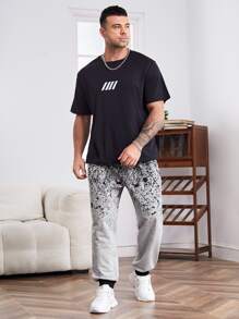 Manfinity Quần thể thao Nam Dây kéo Túi Đồ họa - Màu Xám nhạt - Xem 5