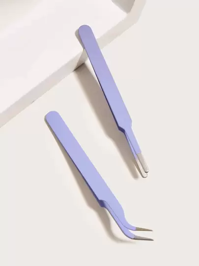 2個 アイラッシュ ピンセットの画像