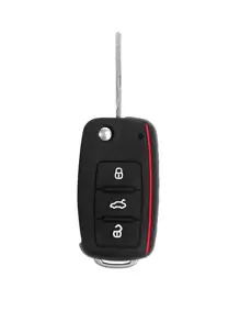 車鑰匙殼適用於大衆,鑰匙表袋用鏈條或絲帶連接到馬甲懷錶套 - 黑色 - 查看 1