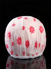 QINGMYU 4 pièces Bonnet de douche imprimé floral, imperméable. Bonnet de bain réutilisable et élastique pour la salle de bain, la décoration de la maison, la décoration d'automne, la rentrée scolaire
