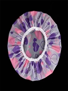 QINGMYU 4 pièces Bonnet de douche imprimé floral, imperméable. Bonnet de bain réutilisable et élastique pour la salle de bain, la décoration de la maison, la décoration d'automne, la rentrée scolaire