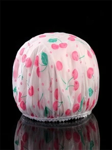 QINGMYU 4 pièces Bonnet de douche imprimé floral, imperméable. Bonnet de bain réutilisable et élastique pour la salle de bain, la décoration de la maison, la décoration d'automne, la rentrée scolaire