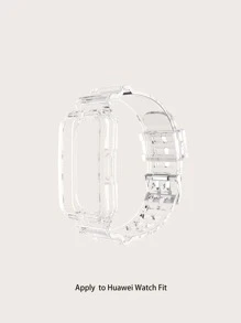 Ice Blue Transparent Watch Strap Replacement compatible with huawei Watch Fit, Universal Smart Sports Watch Strap - Clear - View 3