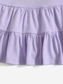 SHEIN Toddler Girl Tank Tops & Camis Viên lá sen màu trơn Dễ thương - Màu Lilac Tím - Xem 3