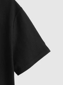 SHEIN Camiseta Impresa Para Niños Tween Con Controlador De Juego, Simple Y Cómoda, Adecuada Para Uso Diario En Verano - Negro - Ver 4