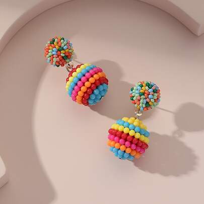 隨機色圓形耳墜