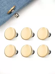 6 piezas Conjunto de aleación con botón - Dorado - Ver 1