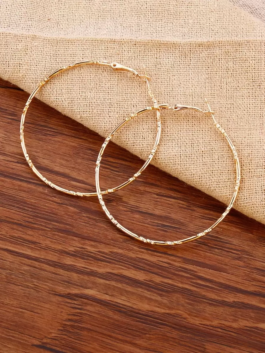 Minimalist Hoop Earrings - Yellow Gold - View 1