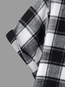 Manfinity Homme Men Plaid Print Shirt Without Tee - Black and White - View 4