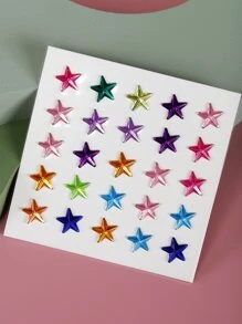 Nhãn dán hình xăm mắt 1 sao thiết kế Rhinestone - Nhiều màu - Xem 1