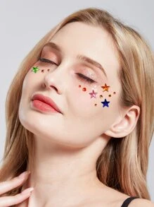 Nhãn dán hình xăm mắt 1 sao thiết kế Rhinestone - Nhiều màu - Xem 2