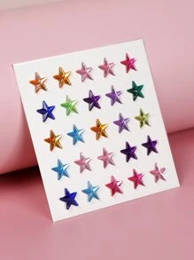 Nhãn dán hình xăm mắt 1 sao thiết kế Rhinestone - Nhiều màu - Xem 3