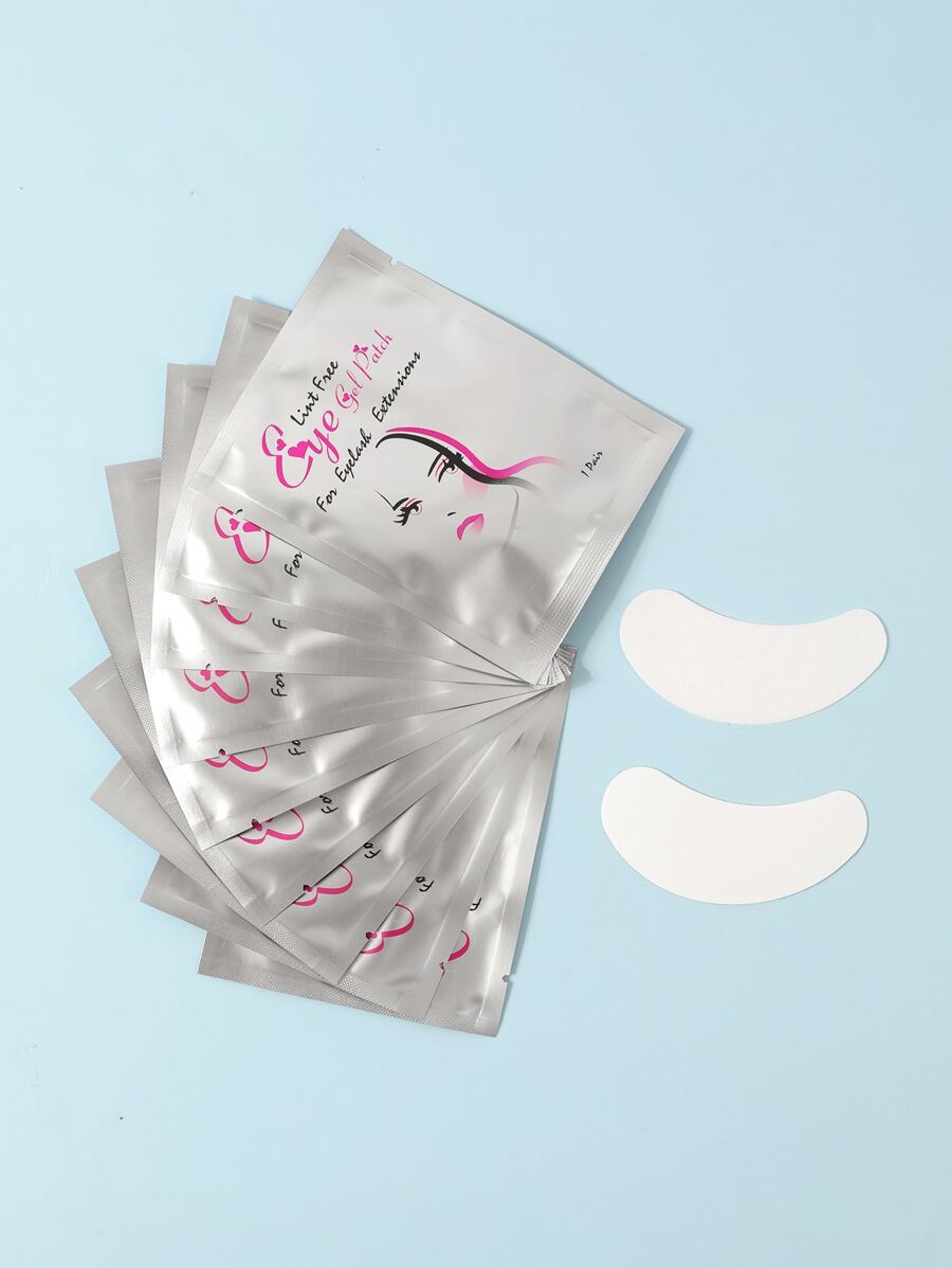 10pairs Eyelash Extension Under Eye Gel Pads Patches Kit  Eye Patches Eyelash Extension Supplies Tools, Lash Extension Supplies, Lash Tech Supplies, No Skin Damage, No Skin Tearing - White - View 1