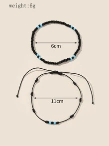 2入組珠子裝飾腳錬 - 彩色 - 查看 3