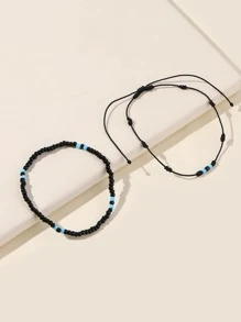 2入組珠子裝飾腳錬 - 彩色 - 查看 4