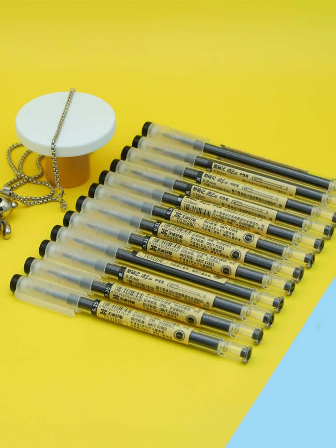 2pcs Minimalist Gel Pen - Black - View 1