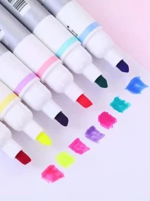 2pcs Random Color Double-end Erasable Highlighter - Multicolor - View 3