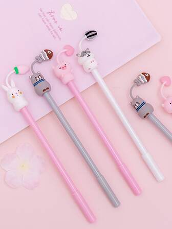 1入組卡通動物裝飾隨機中性筆