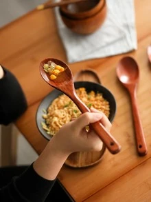 1入組木頭湯匙 - 棕色 - 查看 2