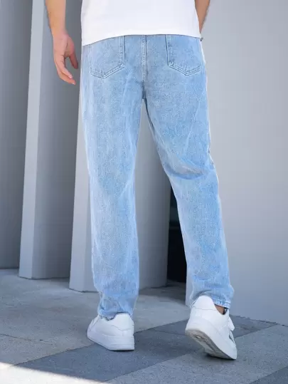 Quần Jeans Denim Rửa Sạch Co Giãn Ôm Sát Cho Nam