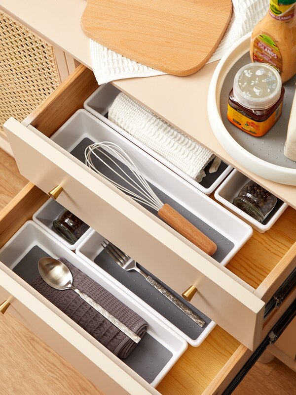 SHEIN BASIC LIVING Nonslip Lining Rubber Feet Desk Drawer Organizer