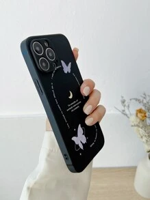 Handyhülle mit Schmetterling Muster - Schwarz - Übersicht 2