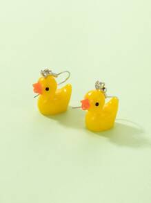 imoli Pendientes largos de pato de dibujos animados - Amarillo - Ver 3