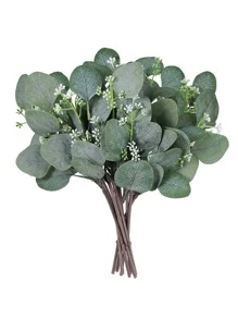 2 chiếc lá bạch đàn nhân tạo, thân cây xanh phủ sương giá cho bình hoa trang trí tiệc cưới ngoài trời DIY trang trí tường hoa, cây giả, đồ trang trí mùa thu, phòng, bàn làm việc, đồ trang trí sân vườn, đồ trang trí phòng, ngày lễ tình nhân, quà tặng - màu xanh lá - Xem 1