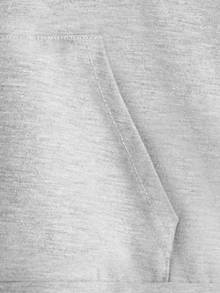SHEIN Toddler Boys Letter Graphic Kangaroo Pocket Hooded Tee - Light Grey - View 3