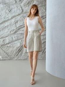 MOTF PREMIUM Shorts bermuda lino - Beis - Ver 6