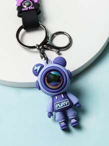 Móc khóa quyến rũ phi hành gia để làm quà tặng, ví, cặp đi học, ba lô và túi xách - Màu tím - Xem 2