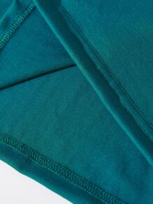 SHEIN Tween Girl Street Fashion Sunflower Butterfly Pattern Letter Print Basic Round Neck Short Sleeve T-Shirt Summer Holiday - Teal Blue - View 4