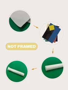 3pcs/set Geometric Pattern Unframed Painting, Modern Polyester Wall Art Painting For Home Wall Decor - Multicolor - View 3