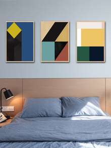 3pcs/set Geometric Pattern Unframed Painting, Modern Polyester Wall Art Painting For Home Wall Decor - Multicolor - View 6