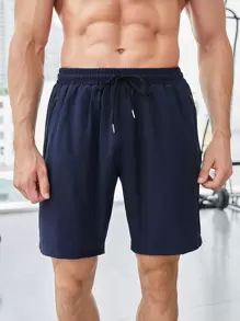 Manfinity Sport Corelite Boyfriend Style Men Letter Graphic Zipper Pocket Sports Stretchy Shorts Gym Shorts Breathable Lightweight Cool Reflective Running Muscle Slim Fit For Training Running Shorts