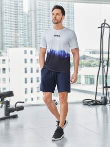 Manfinity Sport Corelite Boyfriend Style Men Letter Graphic Zipper Pocket Sports Stretchy Shorts Gym Shorts Breathable Lightweight Cool Reflective Running Muscle Slim Fit For Training Running Shorts