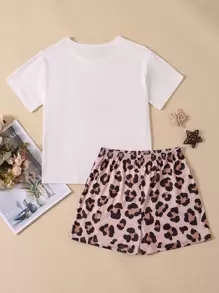 Tween Girl Heart & Leopard Print PJ Set